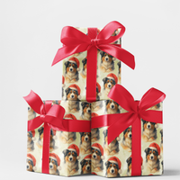 Aussie Dog Holiday Wrapping Paper, Australian Shepherd Christmas Gift Wrap, Adorable Pet Lover Gift Wrap, Christmas Dog Gift Wrapping Paper Roll