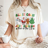 Humorous Nurse Christmas T-Shirt, All Is Calm Just Kidding ER Shirt, Retro ER Nurse Holiday Shirt, Doctor Medical Staff Tee, Xmas Nurse Shirt
