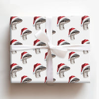 Santa Hat Reptile Holiday Gift Wrap, Snake Christmas Wrapping Paper, Watercolor Serpent Wrapping Paper, Humorous Animal Festive Wrapping Paper