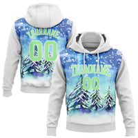 Personalized Name Number Holiday Hoodie, Custom Christmas Snowflake Hoodie, Winter Snowflake Pullover Hoodie, Sports Fan Christmas Present