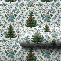 Blue and White Ginger Jar Holiday Gift Wrap, Chinoiserie Christmas Wrapping Paper, Floral Toile Christmas Wrap, Elegant Holiday Present Paper