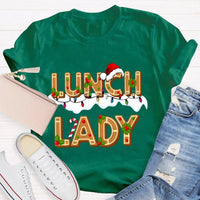 Festive School Cafeteria Holiday Shirt, Christmas Lunch Lady Gingerbread T-Shirt, Adorable Christmas Baker Graphic Tee, Xmas Present
