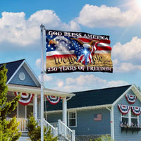 250 Years of Freedom Flag | God Bless America We The People | Double-Sided Patriotic House Flag | UV-Resistant Outdoor Decor