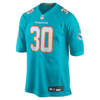 Miami Dolphins Kaytron Allen Aqua Team Game Jersey
