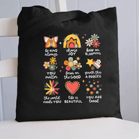 Be Kind Always Choose Joy Floral Canvas Tote Bag