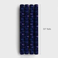 Purple Blue Tree Gift Wrap, Starry Night Forest Wrapping Paper, Celestial Christmas Wrapping Paper, Magical Winter Holiday Gift Wrap