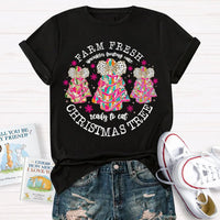 Farm Fresh Holiday Baker Shirt, Christmas Tree Frosting Cake T-Shirt, Humorous Little Debbie Snack Cake Graphic Tee, Christmas Foodie Top