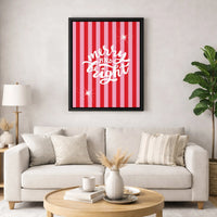 Red and Pink Striped Wall Art, Merry and Bright Canvas, Festive Holiday Canvas Art, Christmas Wall Decor, Merry and Bright Canvas Print