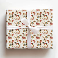 Sausage Dog Sweater Gift Wrap, Dachshund Christmas Wrapping Paper, Holiday Weiner Dog Gift Wrap, Adorable Pet Lover Paper