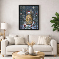 Reindeer Antler Squirrel Canvas Print, Christmas Squirrel Canvas Wall Art, Adorable Holiday Animal Canvas, Festive Winter Decor Present
