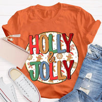 Festive Holiday Graphic T-Shirt, Holly and Jolly Christmas Shirt, Retro Merry Christmas Tee, Adorable Winter Holiday Shirt, Unisex Xmas Present