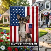 Chihuahua Garden Flag 250 Years of Freedom | Patriotic Dog American Flag Decor | Double-Sided Weather-Resistant Polyester | Gift for Dog Lovers
