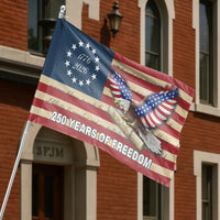 USA 250 Years of Freedom House Flag | Patriotic 1776-2026 America Semiquincentennial Eagle Design | Double-Sided Premium Weather-Resistant Polyester | Patriotic Outdoor Decor Gift