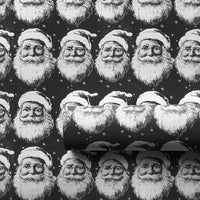 Black and White Santa Claus Gift Wrap, Vintage Santa Wrapping Paper, Retro Monochrome Wrapping Paper, Christmas Holiday Gift Wrap Paper