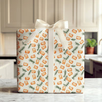 Humorous Foodie Holiday Gift Wrap, Tater Tot Christmas Wrapping Paper, Whimsical Potato Pine Wrapping Paper, Secret Santa Xmas Gift Wrap Roll