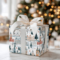 Big Ben Holiday Gift Wrap, London Christmas Wrapping Paper, Snowy Cityscape Present Wrap, Winter London Eye Travel Christmas Gift Wrap