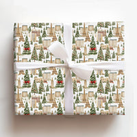 Watercolor Vegas Strip Gift Wrap, Las Vegas Christmas Wrapping Paper, Eiffel Tower Holiday Wrapping Paper, Travel Theme Xmas Gift Wrap