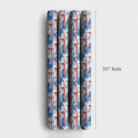 Scull Kayak Christmas Gift Wrap, Rowing Santa Wrapping Paper, Crew Team Santa Claus Wrapping Paper, Athletic Rower Holiday Gift Wrap Roll