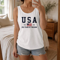 USA 250 Years of Freedom Tank Top | Patriotic 1776-2026 American Flag Graphic | Premium Soft Breathable Fabric | 4th of July Independence Day Outfit