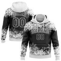Personalized Name and Number Pullover Sweatshirt, Custom Christmas Snowflake Hoodie, Holiday Winter Sports Hoodie, Xmas Fan Present