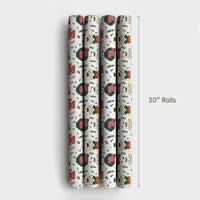 Holiday Pine and Berries Gift Wrap, Ugly Christmas Sweater Wrapping Paper, Festive Winter Sweaters Paper Roll, Adorable Xmas Wrapping Paper