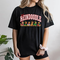 Humorous Holiday Doodle Dog Tee, Reindoodle Christmas Dog Shirt, Retro Christmas Dogs T-Shirt, Santa Dog Lover Present, Xmas Pet Shirt