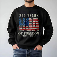 250 Years of Freedom Sweatshirt | Vintage 1776-2026 USA Patriotic American Flag Design | Soft Cotton Polyester Blend | Gift for Patriots and History Lovers