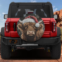 Santa Hat Winter Snow Tire Cover, Highland Cow Christmas Spare Tire Cover, Rustic Farmhouse Wheel Cover, Festive Jeep SUV Holiday Present