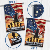 Veterans Day Garden Flag | 250 Years of Freedom Eagle & US Flag Design | Double-Sided Polyester | Patriotic Military Tribute Gift