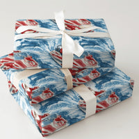 Humorous Nautical Christmas Gift Wrap, Santa in Speedboat Wrapping Paper, Boating Santa Present Paper, Coastal Holiday Gift Wrapping Paper