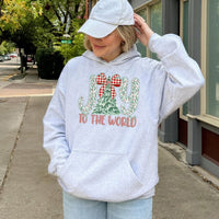 Festive Christmas Tree Hoodie, Joy to the World Hoodie, Christian Holiday Graphic Hoodie, Winter Season Pullover, Xmas Present for Women Men