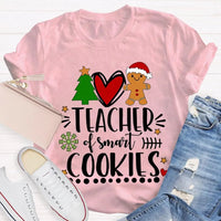 Christmas Tree Holiday Teacher Shirt, Teacher of Smart Cookies T-Shirt, Humorous Teacher Xmas Tee, Adorable School Educator Present T-Shirt