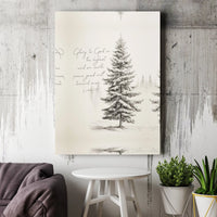 Glory to God Pine Tree Canvas Print, Luke 2 14 Scripture Canvas Wall Art, Christian Christmas Wall Art, Bible Verse Canvas Home Decor