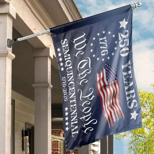 250 Years Of Freedom House Flag | 1776-2026 Semiquincentennial Patriotic Decor | Weather-Resistant Polyester | Limited Edition USA Commemorative Gift