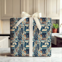 Yellow Taxi Cab Holiday Gift Wrap, Snowy City Christmas Wrapping Paper, Winter Street Scene Gift Wrap Paper, Urban Christmas Paper Rolls