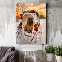 Holiday Dog Carriage Print, Brussels Griffon Christmas Carriage Digital Wall Art, Fairy Tale Dog Lover Poster, Printable Xmas Decor