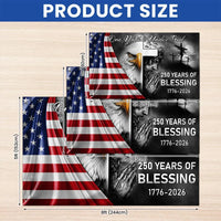 250 Years Of Blessing America Flag | One Nation Under God | UV-Resistant Polyester Grommet Flag | Patriotic Commemorative 1776-2026