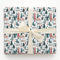 Golden Gate Bridge Gift Wrap, San Francisco Christmas Wrapping Paper, Watercolor Winter City Wrapping Paper, SF Landmark Holiday Gift Wrap