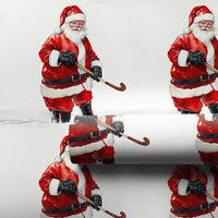 Sports Christmas Gift Wrap, Hockey Santa Wrapping Paper, Humorous Santa Claus Wrapping Paper, Ice Hockey Fan Holiday Gift Wrap Paper Roll