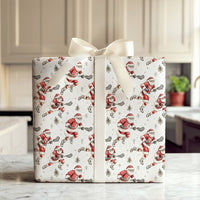 Sporty Lacrosse Christmas Gift Wrap, Lacrosse Santa Wrapping Paper, Lax Santa Holiday Wrapping Paper, Lacrosse Player Christmas Gift Wrap