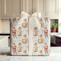 Humorous Gag Christmas Gift Wrap, Buff Santa Wrapping Paper, Shirtless Summer Holiday Wrapping Paper, White Elephant Party Wrapping Paper Roll
