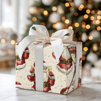 Humorous Holiday Toast Gift Wrap, Watercolor Santa Toasting Champagne Wrapping Paper, Festive Santa Claus Wrapping Paper, Adult Christmas Wrap
