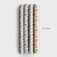 Sports Holiday Gift Wrap, Basketball Christmas Wrapping Paper, Xmas Lights Wrapping Paper, Basketball Fan Gift Wrap, Holiday Gift Wrap
