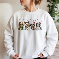 Santa Hat Shih Tzu Crewneck, Christmas Shih Tzu Sweatshirt, Shih Tzu Dog Mom Sweater, Adorable Holiday Dog Pullover, Xmas Present
