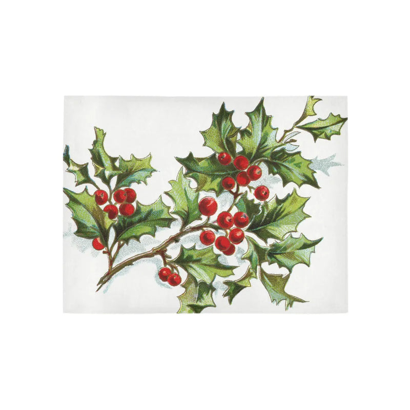 Vintage Christmas Botanical Hallway Rug, Holly Berries Runner Rug, Non-Slip Xmas Kitchen Floor Mat, Winter Area Carpet, Holiday Decor