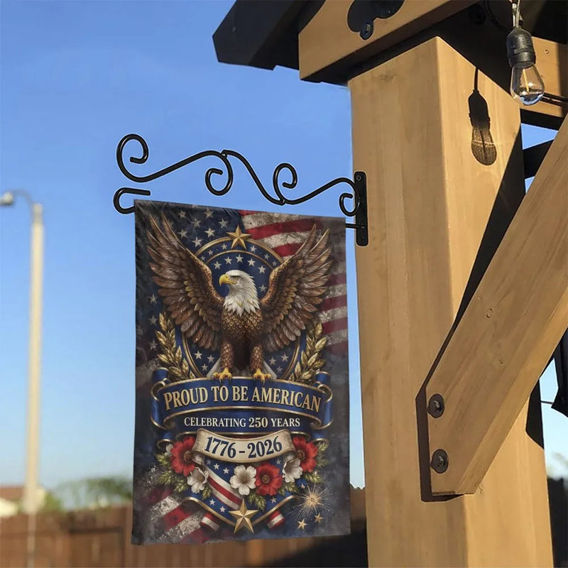 Proud to Be American Garden Flag | Patriotic Bald Eagle 250 Years 1776-2026 | Double Sided Premium Polyester | Veteran & Homeowner Outdoor Decor Gift