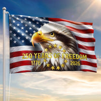 250 Years of Freedom American Flag | Bald Eagle 1776-2026 Commemorative House Flag | Double-Sided Polyester | Patriotic Home Decor Gift