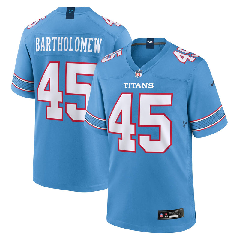 Tennessee Titans Shemar Bartholomew Light Blue Team Game Jersey