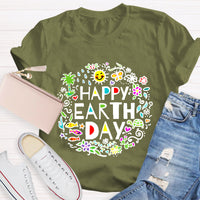 Happy Earth Day Floral T-Shirt