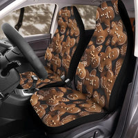 Christmas Car Seat Covers, Gingerbread Man Car Seat Covers, Holiday Front Bucket Seat Covers, Adorable Winter Auto Interior Decor, Set of 2